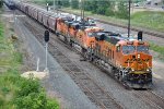 Grain train rolls east